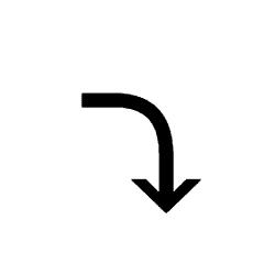 Arrow Pointing Right Then Curving Down PNG Image