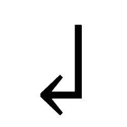 Down Arrow with Tip Left PNG Image