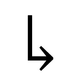 Down Arrow with Tip Right PNG Image