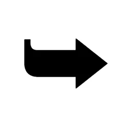 Heavy Black Curved Down and Right Arrow Webp Image