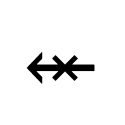 Left Arrow Through X PNG Image