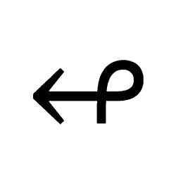 Left Arrow with Loop PNG Image