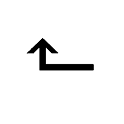 Left Arrow with Tip Up PNG Image