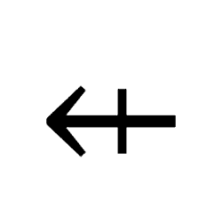 Left Arrow with Vertical Stroke PNG Image