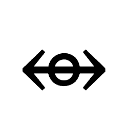 Left Right Arrow Through Small Circle PNG Image