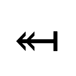 Left Two-Headed Arrow from Bar PNG Image