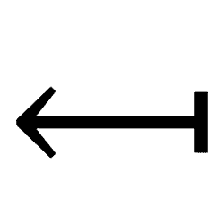 Long Left Arrow from Bar PNG Image