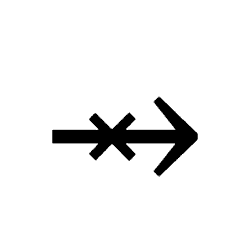 Right Arrow Through X PNG Image