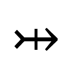 Right Arrow with Tail with Vertical Stroke PNG Image