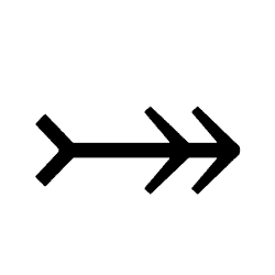 Right Two-Headed Arrow with Tail PNG Image