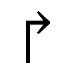 Up Arrow with Tip Right PNG Image