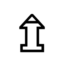 Up White Arrow On Pedestal with Horizontal Bar Webp Image