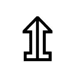 Up White Arrow On Pedestal with Vertical Bar PNG Image