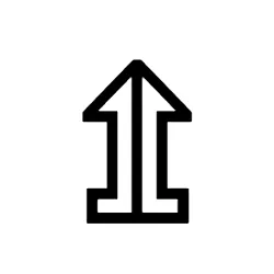 Up White Arrow On Pedestal with Vertical Bar Webp Image