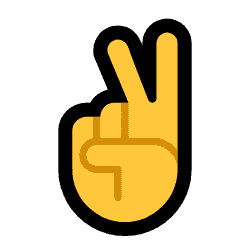 Victory Hand Emoji Symbols copy paste PNG Image