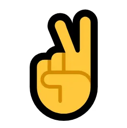 Victory Hand Emoji Symbols copy paste Webp Image