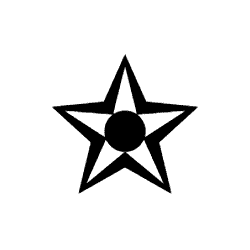 Black Centre White Star PNG Image