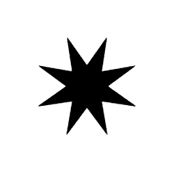 Eight Pointed Rectilinear Black Star PNG Image