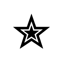 Heavy Outlined Black Star PNG Image