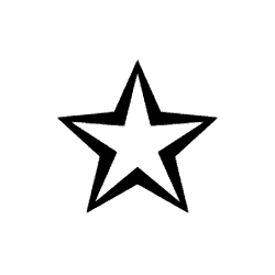 Stress Outlined White Star PNG Image